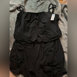 Creora black one piece swimsuit sz us 16w nwt